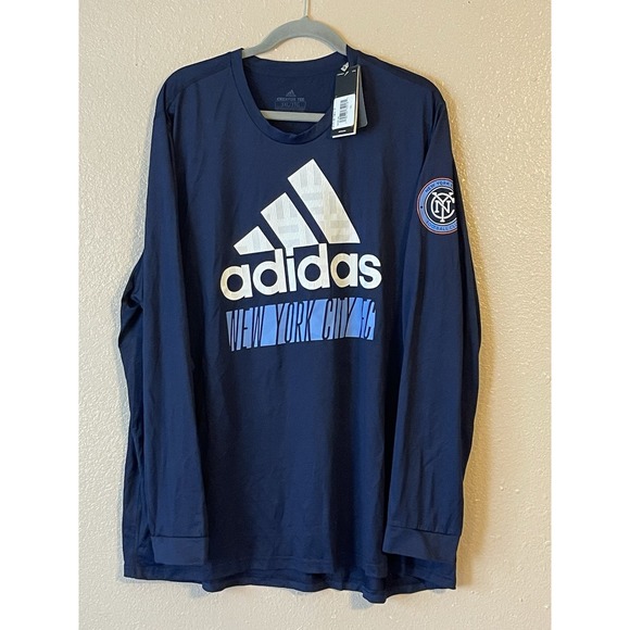 adidas Other - Men's 3XL NWT New York‎ City FC Adidas Vintage AeroReady Long Sleeve Shirt Navy